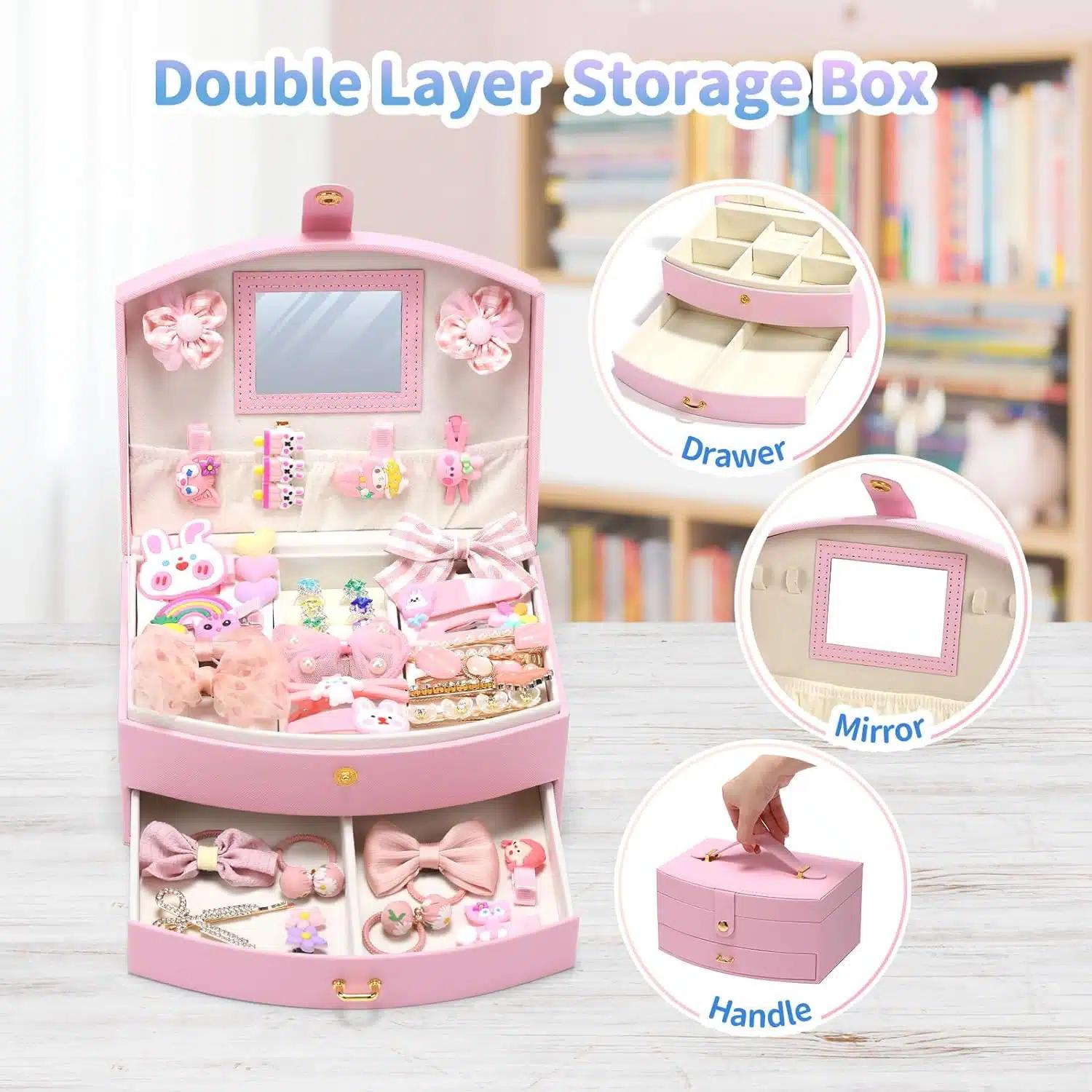 Παιδική Βελούδινη Κοσμηματοθήκη με Αξεσουάρ Μαλλιών και Κοσμήματα σε Ροζ Χρώμα Παιδική Βελούδινη Κοσμηματοθήκη με Αξεσουάρ Μαλλιών και Κοσμήματα σε Ροζ Χρώμα