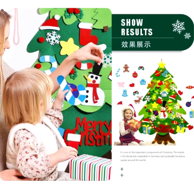 Παιδική Χριστουγεννιάτικη DIY Κατασκευή Τοίχου από Τσόχα - Χριστουγεννιάτικο Δέντρο 90cm με 32 Στολίδια Παιδική Χριστουγεννιάτικη DIY Κατασκευή Τοίχου από Τσόχα - Χριστουγεννιάτικο Δέντρο 90cm με 32 Στολίδια