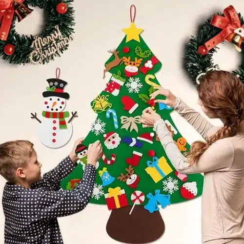 Παιδική Χριστουγεννιάτικη DIY Κατασκευή Τοίχου από Τσόχα - Χριστουγεννιάτικο Δέντρο 91cm με 40 Στολίδια Παιδική Χριστουγεννιάτικη DIY Κατασκευή Τοίχου από Τσόχα - Χριστουγεννιάτικο Δέντρο 91cm με 40 Στολίδια