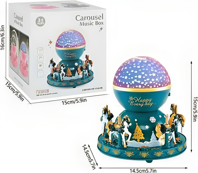 Παιδικό Διακοσμητικό Φωτιστικό Καρουζέλ με Προβολέα Αστεριών & Μουσική Παιδικό Διακοσμητικό Φωτιστικό Καρουζέλ με Προβολέα Αστεριών & Μουσική