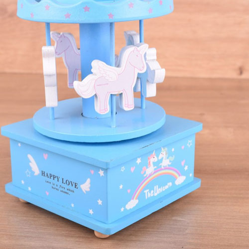 Παιδικό Διακοσμητικό Καρουζέλ Μονόκερος με Ήχο 21x12x12cm Μπλε Παιδικό Διακοσμητικό Καρουζέλ Μονόκερος με Ήχο 21x12x12cm Μπλε