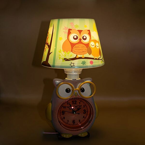 Παιδικό Επιτραπέζιο Φωτιστικό με Καπέλο – Πορτατίφ με Ρολόι και Σχέδιο Κουκουβάγια με Γυαλιά Ε14 Παιδικό Επιτραπέζιο Φωτιστικό με Καπέλο – Πορτατίφ με Ρολόι και Σχέδιο Κουκουβάγια με Γυαλιά Ε14