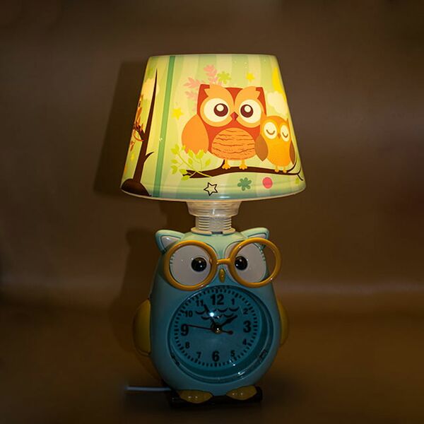 Παιδικό Επιτραπέζιο Φωτιστικό με Καπέλο – Πορτατίφ με Ρολόι και Σχέδιο Κουκουβάγια με Γυαλιά Ε14 Παιδικό Επιτραπέζιο Φωτιστικό με Καπέλο – Πορτατίφ με Ρολόι και Σχέδιο Κουκουβάγια με Γυαλιά Ε14