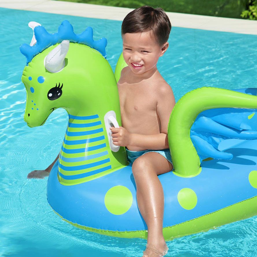 Παιδικό Φουσκωτό Θαλάσσης Πράσινος Δράκος με Χειρολαβές 134cm Ride On - BestWay Παιδικό Φουσκωτό Θαλάσσης Πράσινος Δράκος με Χειρολαβές 134cm Ride On - BestWay