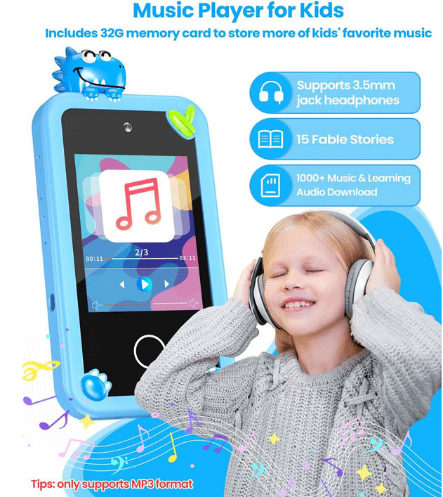 Παιδικό Κινητό Τηλέφωνο με Έγχρωμη Οθόνη 2.8 Ιντσών με Παιχνίδια, Διπλή Κάμερα και Σχέδιο Μπλε Δεινόσαυρος Παιδικό Κινητό Τηλέφωνο με Έγχρωμη Οθόνη 2.8 Ιντσών με Παιχνίδια, Διπλή Κάμερα και Σχέδιο Μπλε Δεινόσαυρος