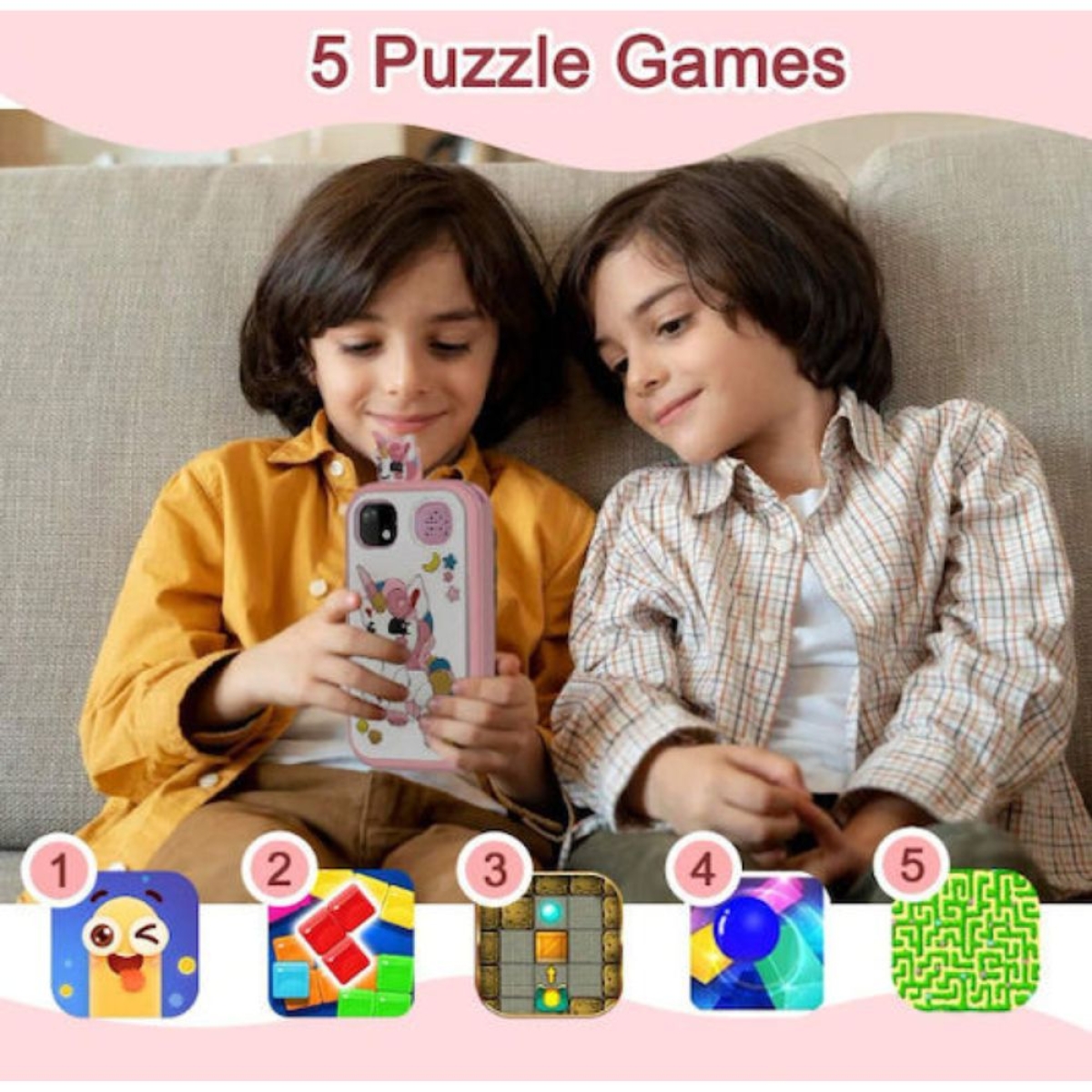 Παιδικό Κινητό Tηλέφωνο με Ενσωματωμένα Παιχνίδια και Κάμερα για Παιδιά 6+ Μωβ Μονόκερος-Smartphone Παιδικό Κινητό Tηλέφωνο με Ενσωματωμένα Παιχνίδια και Κάμερα για Παιδιά 6+ Μωβ Μονόκερος-Smartphone