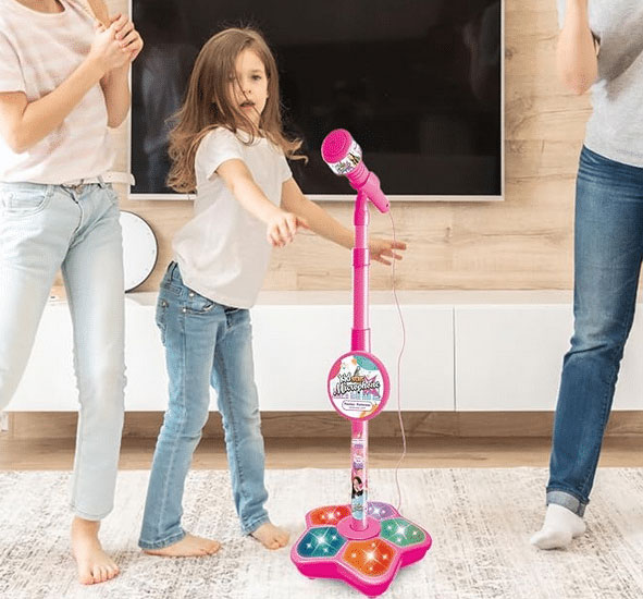 Παιδικό Μικρόφωνο Ροζ Μονόκερος με Φως και Ήχους-Καραόκε Παιδικό Μικρόφωνο Ροζ Μονόκερος με Φως και Ήχους-Καραόκε