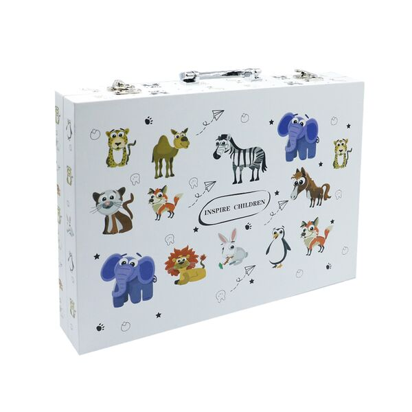 Παιδικό Σετ Ζωγραφικής σε Βαλιτσάκι με Ζωάκια 58 τμχ με Κηρομπογιές, Μολύβια, Νερομπογιές, Μαρκαδόρους και Πινέλα Παιδικό Σετ Ζωγραφικής σε Βαλιτσάκι με Ζωάκια 58 τμχ με Κηρομπογιές, Μολύβια, Νερομπογιές, Μαρκαδόρους και Πινέλα