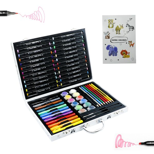 Παιδικό Σετ Ζωγραφικής σε Βαλιτσάκι με Ζωάκια 58 τμχ με Κηρομπογιές, Μολύβια, Νερομπογιές, Μαρκαδόρους και Πινέλα Παιδικό Σετ Ζωγραφικής σε Βαλιτσάκι με Ζωάκια 58 τμχ με Κηρομπογιές, Μολύβια, Νερομπογιές, Μαρκαδόρους και Πινέλα