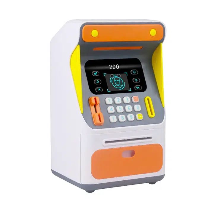 Παιδικός Κουμπαράς με Αναγνώριση Προσώπου - Μίνι ΑΤΜ με Ηλεκτρονικό Κλείδωμα Προσώπου, Αυτόματη Κύλιση Χαρτονομισμάτων - Πορτοκαλί Παιδικός Κουμπαράς με Αναγνώριση Προσώπου - Μίνι ΑΤΜ με Ηλεκτρονικό Κλείδωμα Προσώπου, Αυτόματη Κύλιση Χαρτονομισμάτων - Πορτοκαλί
