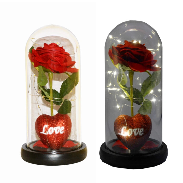 Παντοτινό Τεχνητό Κόκκινο Τριαντάφυλλο σε Γυάλινο Βάζο με LED Φωτισμό 15 x 8.5 cm Παντοτινό Τεχνητό Κόκκινο Τριαντάφυλλο σε Γυάλινο Βάζο με LED Φωτισμό 15 x 8.5 cm
