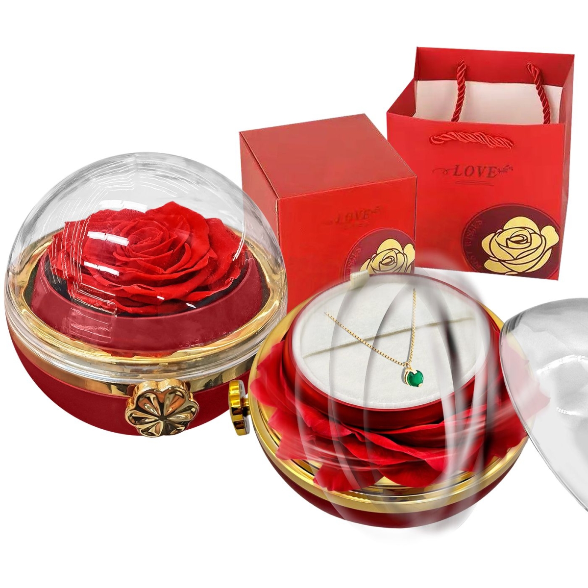 Παντοτινό Τριαντάφυλλο σε Κόκκινο Περιστρεφόμενο Κουτί 11cm Homie Παντοτινό Τριαντάφυλλο σε Κόκκινο Περιστρεφόμενο Κουτί 11cm Homie