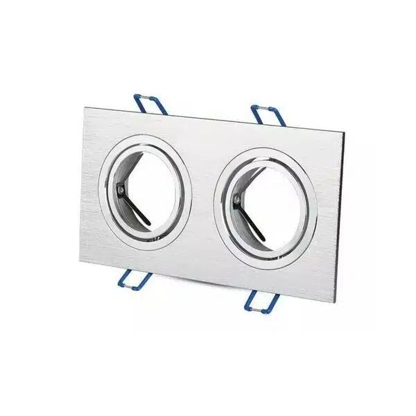 Παραλληλόγραμμο Χωνευτό Κινούμενο Νίκελ Πλαίσιο για Σποτ GU10 – MR16 Διλπλό Ασημί 17.3x9.1cm Aigostar Παραλληλόγραμμο Χωνευτό Κινούμενο Νίκελ Πλαίσιο για Σποτ GU10 – MR16 Διλπλό Ασημί 17.3x9.1cm Aigostar