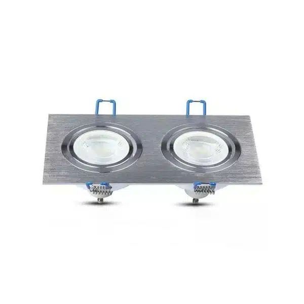 Παραλληλόγραμμο Χωνευτό Κινούμενο Νίκελ Πλαίσιο για Σποτ GU10 – MR16 Διλπλό Ασημί 17.3x9.1cm Aigostar Παραλληλόγραμμο Χωνευτό Κινούμενο Νίκελ Πλαίσιο για Σποτ GU10 – MR16 Διλπλό Ασημί 17.3x9.1cm Aigostar