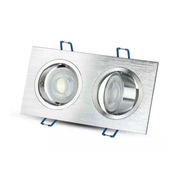 Παραλληλόγραμμο Χωνευτό Κινούμενο Νίκελ Πλαίσιο για Σποτ GU10 – MR16 Διλπλό Ασημί 17.3x9.1cm Aigostar Παραλληλόγραμμο Χωνευτό Κινούμενο Νίκελ Πλαίσιο για Σποτ GU10 – MR16 Διλπλό Ασημί 17.3x9.1cm Aigostar