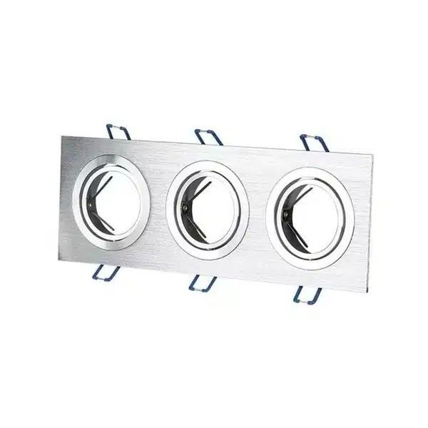 Παραλληλόγραμμο Χωνευτό Κινούμενο Νίκελ Πλαίσιο για Σποτ GU10 – MR16 Τριπλό Ασημί 25.5x9.1cm Aigostar Παραλληλόγραμμο Χωνευτό Κινούμενο Νίκελ Πλαίσιο για Σποτ GU10 – MR16 Τριπλό Ασημί 25.5x9.1cm Aigostar