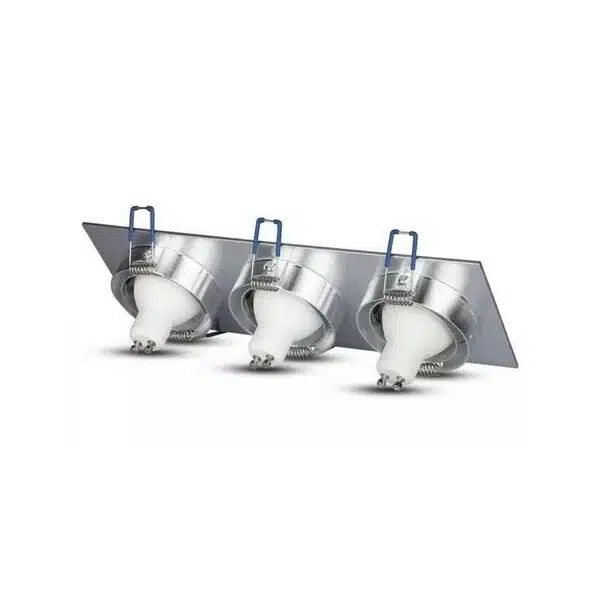 Παραλληλόγραμμο Χωνευτό Κινούμενο Νίκελ Πλαίσιο για Σποτ GU10 – MR16 Τριπλό Ασημί 25.5x9.1cm Aigostar Παραλληλόγραμμο Χωνευτό Κινούμενο Νίκελ Πλαίσιο για Σποτ GU10 – MR16 Τριπλό Ασημί 25.5x9.1cm Aigostar