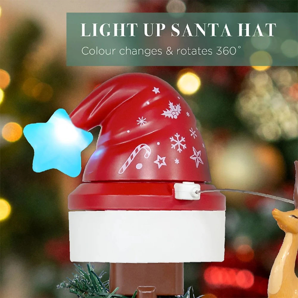 Περιστρεφόμενη Κορυφή Δέντρου με Σκούφο Άγιου Βασίλη, LED και Μουσική – Σετ 10 Τεμαχίων Περιστρεφόμενη Κορυφή Δέντρου με Σκούφο Άγιου Βασίλη, LED και Μουσική – Σετ 10 Τεμαχίων