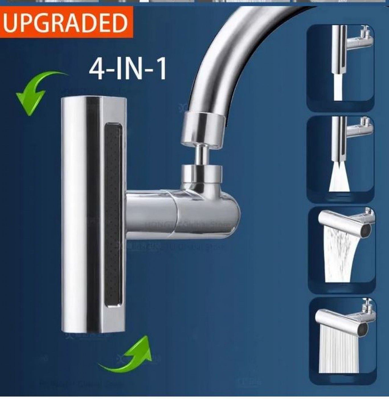 Περιστρεφόμενη Πολυλειτουργική Προέκταση Ακροφυσίου Νερού 360° Ασημί Περιστρεφόμενη Πολυλειτουργική Προέκταση Ακροφυσίου Νερού 360° Ασημί