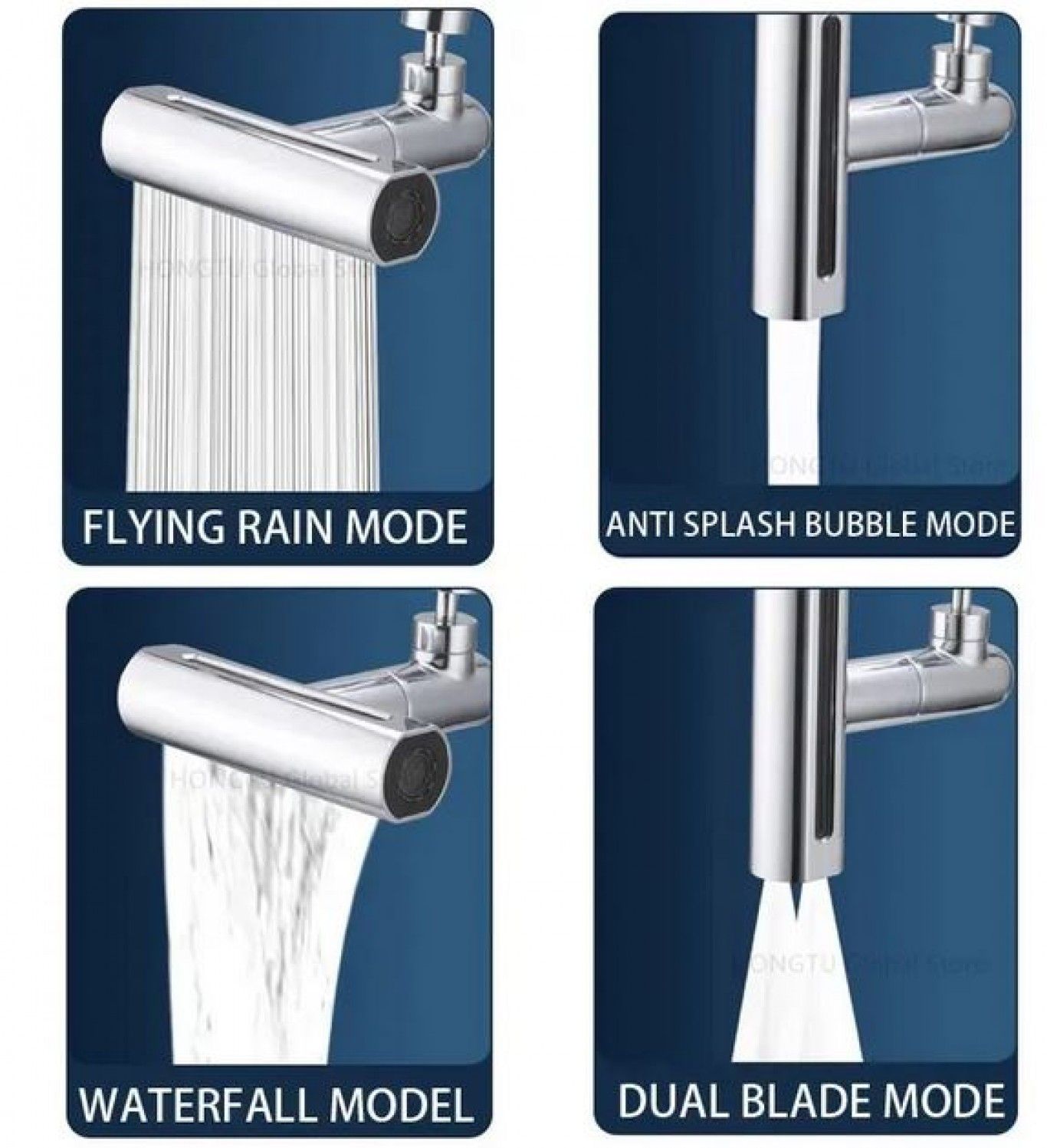 Περιστρεφόμενη Πολυλειτουργική Προέκταση Ακροφυσίου Νερού 360° Ασημί Περιστρεφόμενη Πολυλειτουργική Προέκταση Ακροφυσίου Νερού 360° Ασημί