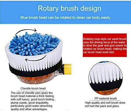 Περιστρεφόμενη Ρυθμιζόμενη Βούρτσα Πλυσίματος Αυτοκινήτου με Δοχείο Σαπουνιού και Ρυθμιζόμενη Ένταση Πίεσης Νερού Περιστρεφόμενη Ρυθμιζόμενη Βούρτσα Πλυσίματος Αυτοκινήτου με Δοχείο Σαπουνιού και Ρυθμιζόμενη Ένταση Πίεσης Νερού