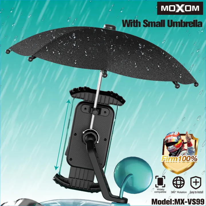Περιστρεφόμενη Βάση Κινητού για Ποδήλατο, Μοτοσυκλέτα, Πατίνι με Μικρή Ομπρέλα Προστασίας - Moxom Περιστρεφόμενη Βάση Κινητού για Ποδήλατο, Μοτοσυκλέτα, Πατίνι με Μικρή Ομπρέλα Προστασίας - Moxom
