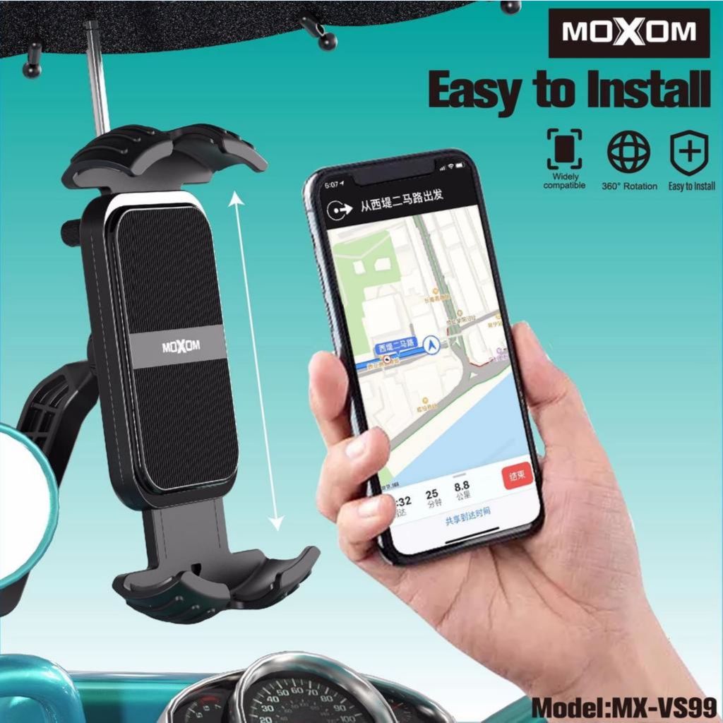 Περιστρεφόμενη Βάση Κινητού για Ποδήλατο, Μοτοσυκλέτα, Πατίνι με Μικρή Ομπρέλα Προστασίας - Moxom Περιστρεφόμενη Βάση Κινητού για Ποδήλατο, Μοτοσυκλέτα, Πατίνι με Μικρή Ομπρέλα Προστασίας - Moxom