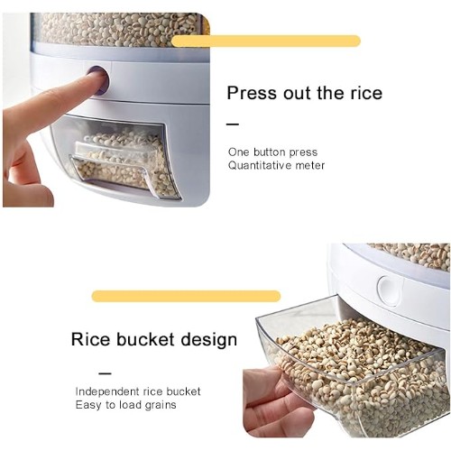 Περιστρεφόμενο Σετ Αποθήκευσης – Διανομέας Δημητριακών 6 Δοχείων Λευκό Περιστρεφόμενο Σετ Αποθήκευσης – Διανομέας Δημητριακών 6 Δοχείων Λευκό