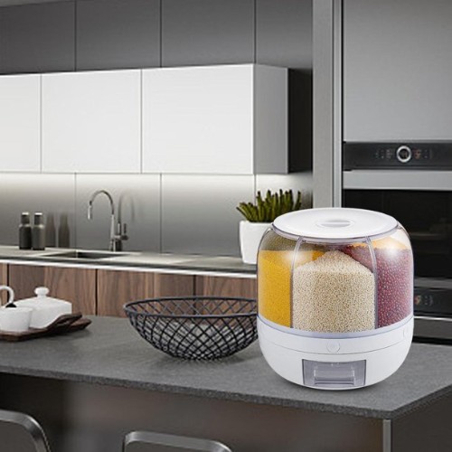 Περιστρεφόμενο Σετ Αποθήκευσης – Διανομέας Δημητριακών 6 Δοχείων Λευκό Περιστρεφόμενο Σετ Αποθήκευσης – Διανομέας Δημητριακών 6 Δοχείων Λευκό