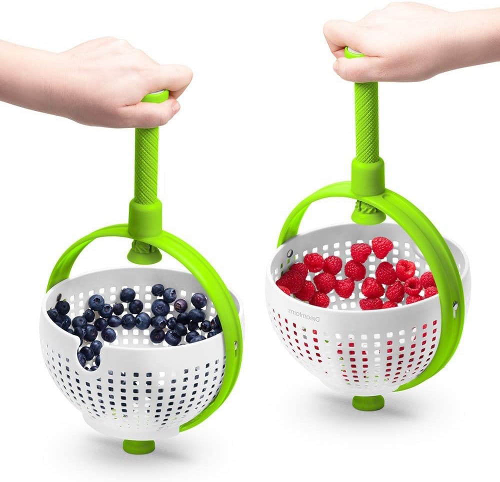 Περιστρεφόμενο Σουρωτήρι Κουζίνας Πλυσίματος, Στεγνώματος & Στραγγίσματος με Λαβή Περιστρεφόμενο Σουρωτήρι Κουζίνας Πλυσίματος, Στεγνώματος & Στραγγίσματος με Λαβή