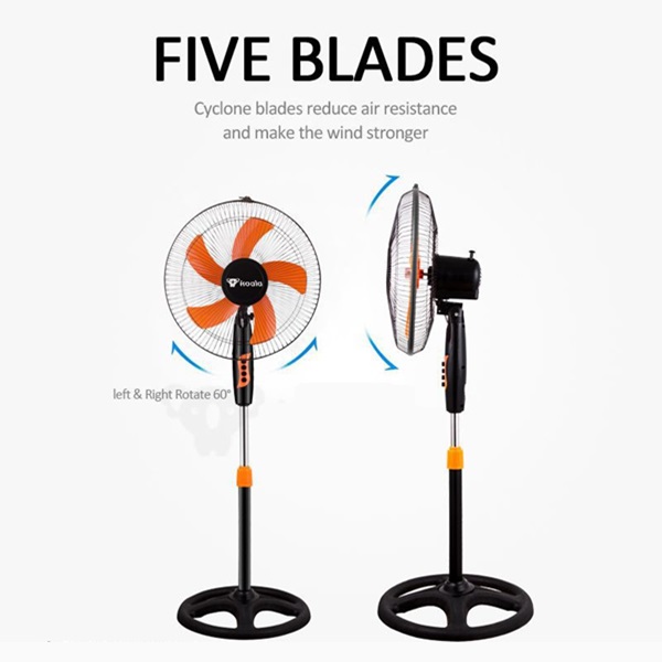 Περιστρεφόμενος Ανεμιστήρας Ορθοστάτης 16” 220V-60W 4 Ταχυτήτων με 5 Λεπίδες - Πορτοκαλί Περιστρεφόμενος Ανεμιστήρας Ορθοστάτης 16” 220V-60W 4 Ταχυτήτων με 5 Λεπίδες - Πορτοκαλί