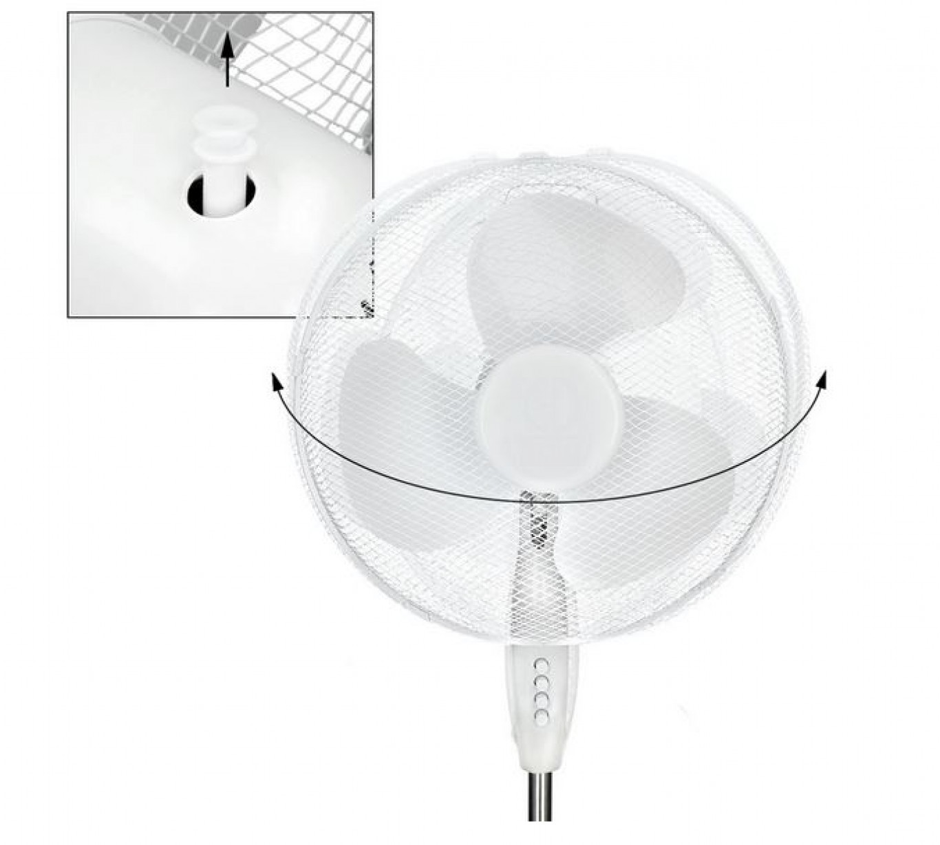 Περιστρεφόμενος Ανεμιστήρας Ορθοστάτης 45W Λευκός Περιστρεφόμενος Ανεμιστήρας Ορθοστάτης 45W Λευκός