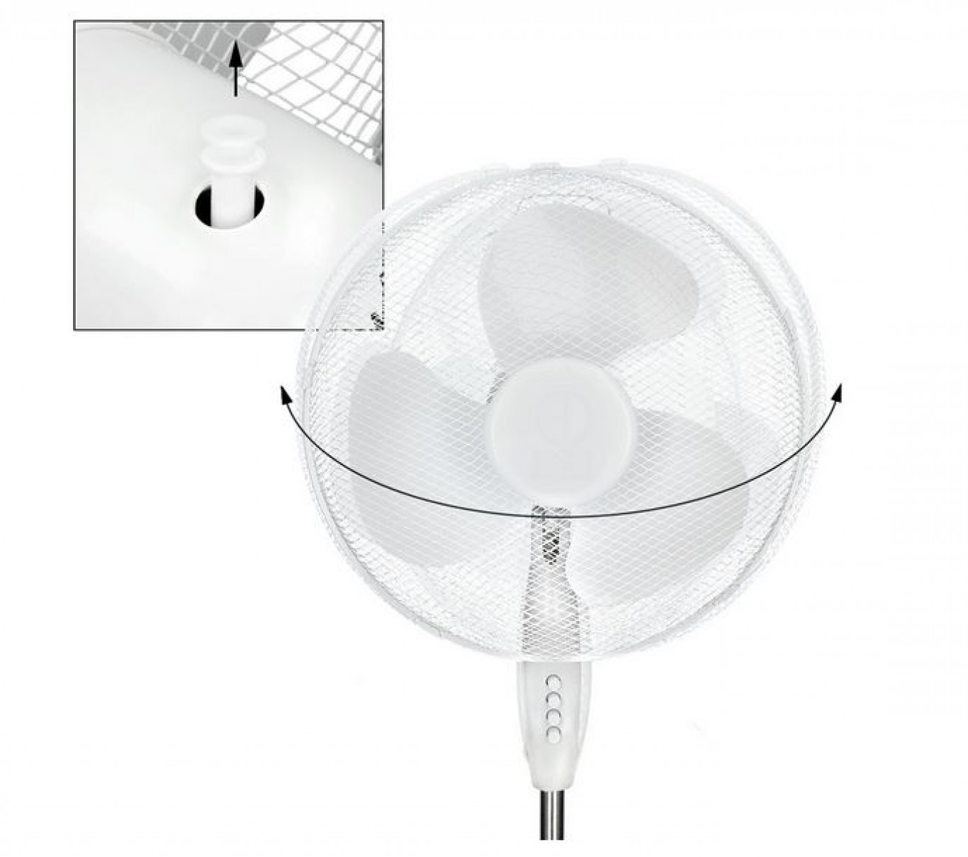 Περιστρεφόμενος Ανεμιστήρας Ορθοστάτης 45W Λευκός Περιστρεφόμενος Ανεμιστήρας Ορθοστάτης 45W Λευκός