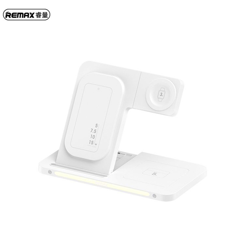 Περιστροφική Αναδιπλούμενη Βάση & Ασύρματος Φορτιστής με Λαμπτήρα Νύχτας 3 σε 1 - Remax Λευκό Περιστροφική Αναδιπλούμενη Βάση & Ασύρματος Φορτιστής με Λαμπτήρα Νύχτας 3 σε 1 - Remax Λευκό