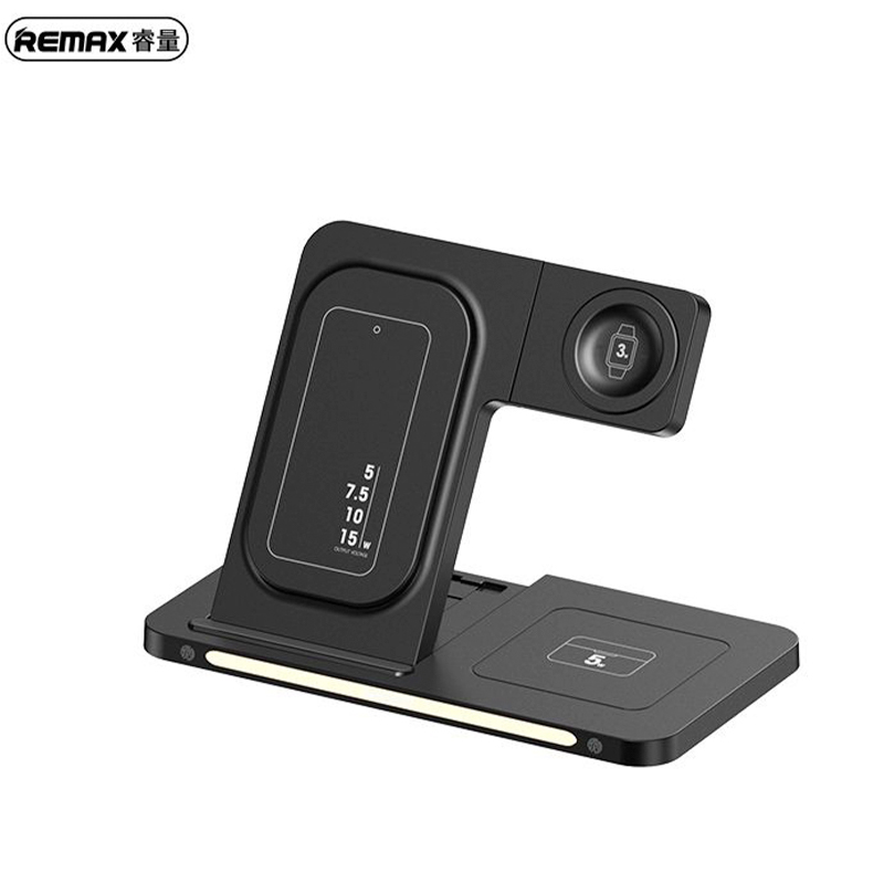Περιστροφική Αναδιπλούμενη Βάση & Ασύρματος Φορτιστής με Λαμπτήρα Νύχτας 3 σε 1 - Remax Μαύρο Περιστροφική Αναδιπλούμενη Βάση & Ασύρματος Φορτιστής με Λαμπτήρα Νύχτας 3 σε 1 - Remax Μαύρο