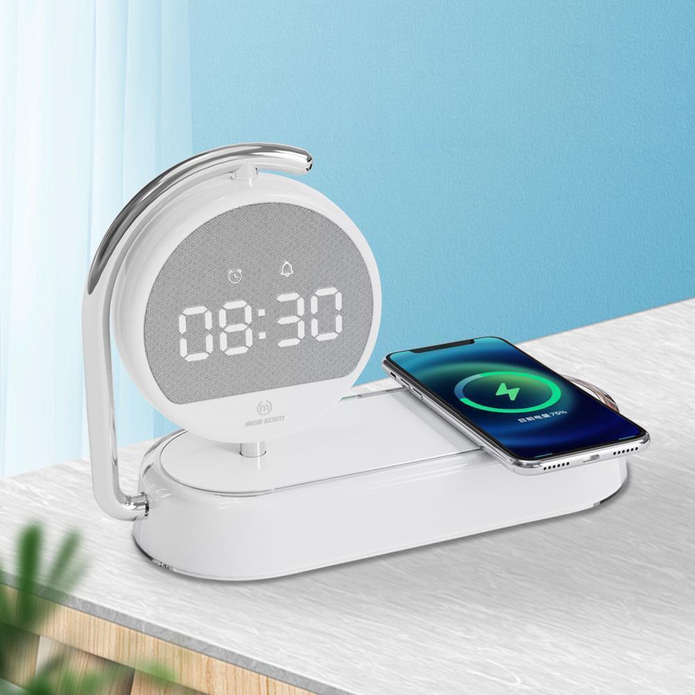 Περιστροφικό Επιτραπέζιο LED Ρολόι - Φωτιστικό 360° με Ασύρματο Φορτιστή Ταχείας Φόρτισης 15W & Φωτάκι Νυκτός Περιστροφικό Επιτραπέζιο LED Ρολόι - Φωτιστικό 360° με Ασύρματο Φορτιστή Ταχείας Φόρτισης 15W & Φωτάκι Νυκτός