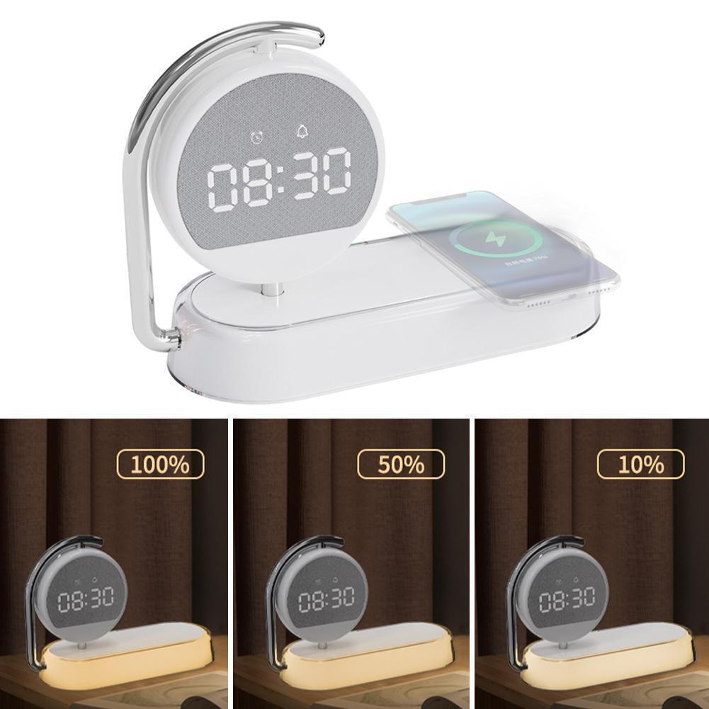 Περιστροφικό Επιτραπέζιο LED Ρολόι - Φωτιστικό 360° με Ασύρματο Φορτιστή Ταχείας Φόρτισης 15W & Φωτάκι Νυκτός Περιστροφικό Επιτραπέζιο LED Ρολόι - Φωτιστικό 360° με Ασύρματο Φορτιστή Ταχείας Φόρτισης 15W & Φωτάκι Νυκτός