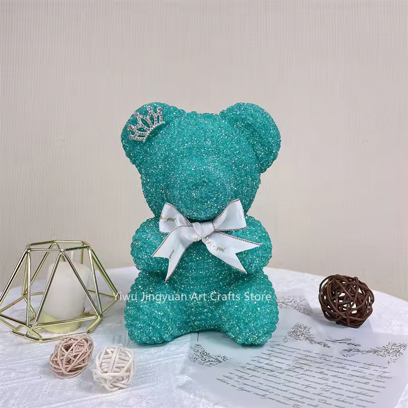 Πετρόλ Αρκουδάκι με Στρας σε Κουτί Δώρου 22 x 12 cm Πετρόλ Αρκουδάκι με Στρας σε Κουτί Δώρου 22 x 12 cm