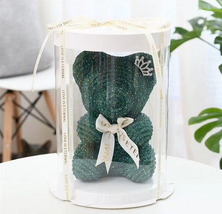 Πετρόλ Αρκουδάκι με Στρας σε Κουτί Δώρου 22 x 12 cm Πετρόλ Αρκουδάκι με Στρας σε Κουτί Δώρου 22 x 12 cm