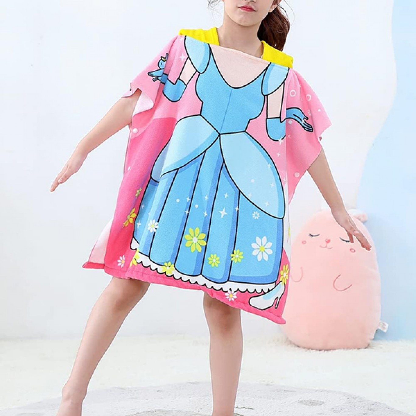 Πετσέτα Θαλάσσης Πόντσο με Κουκούλα 0-8 ετών 60 x 60cm Πετσέτα Θαλάσσης Πόντσο με Κουκούλα 0-8 ετών 60 x 60cm