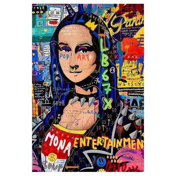 Πίνακας με Ξύλινο Πλαίσιο Pop Art και Θέμα Mona Liza 60X90X2.5 cm Πίνακας με Ξύλινο Πλαίσιο Pop Art και Θέμα Mona Liza 60X90X2.5 cm