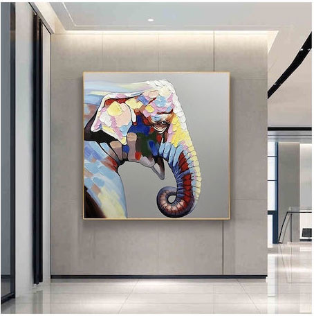 Πίνακας Ζωγραφικής Pop Art Elephant Καμβάς με Ξύλινο Πλαίσιο 80x80cm Πίνακας Ζωγραφικής Pop Art Elephant Καμβάς με Ξύλινο Πλαίσιο 80x80cm