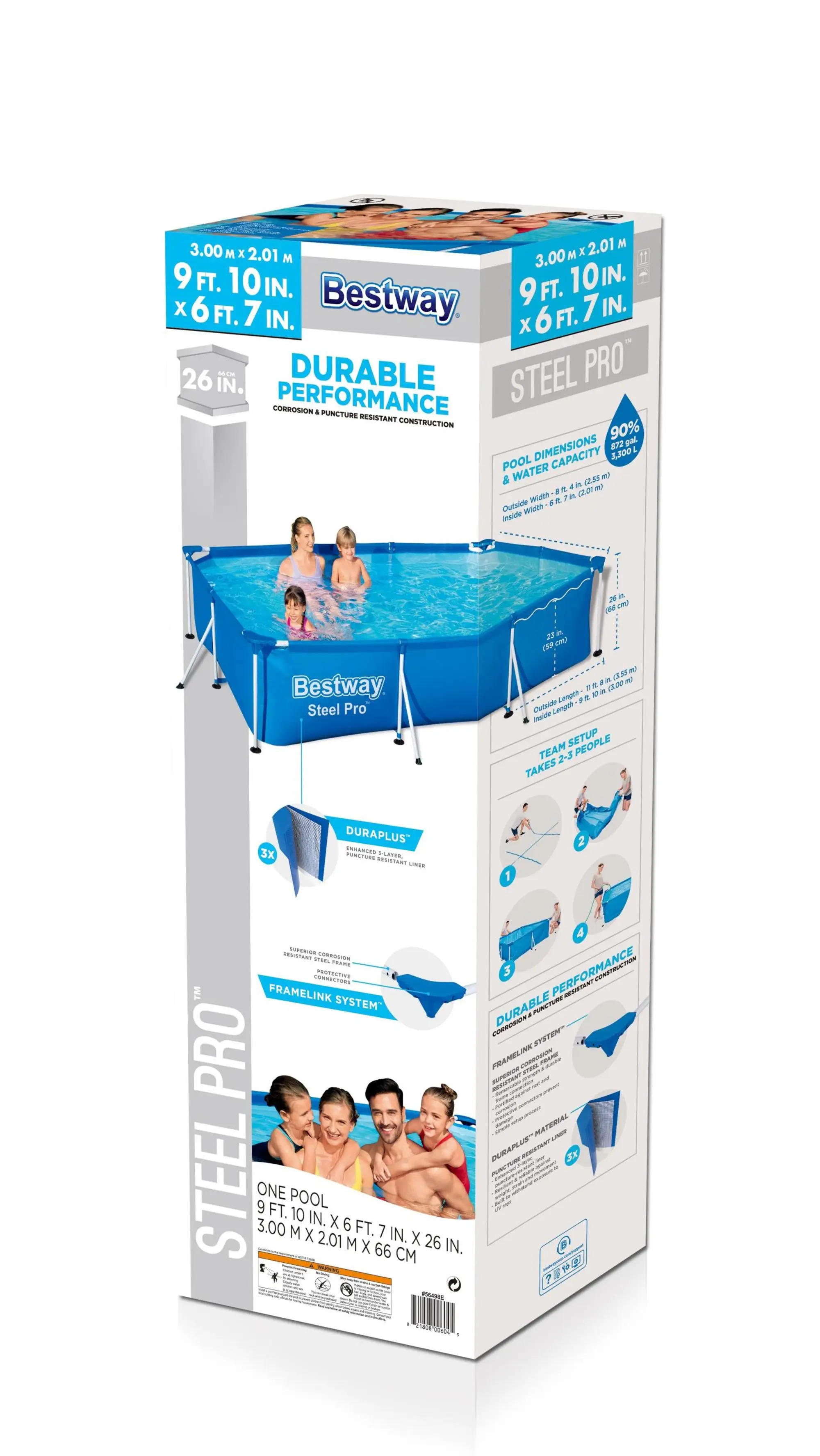 Πισίνα PVC με Μεταλλικό Σκελετό και Αντλία Φίλτρου - 259 x 170 x 61 cm - Bestway Steel Pro Πισίνα PVC με Μεταλλικό Σκελετό και Αντλία Φίλτρου - 259 x 170 x 61 cm - Bestway Steel Pro
