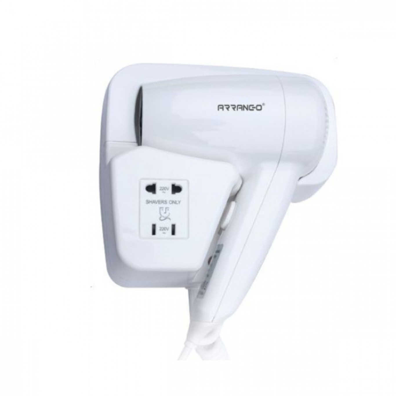 Πιστολάκι Μαλλιών-Σεσουάρ Ξενοδοχειακού Τύπου με Επιτοίχια Βάση Στήριξης 1200w Λευκό Arrango Πιστολάκι Μαλλιών-Σεσουάρ Ξενοδοχειακού Τύπου με Επιτοίχια Βάση Στήριξης 1200w Λευκό Arrango