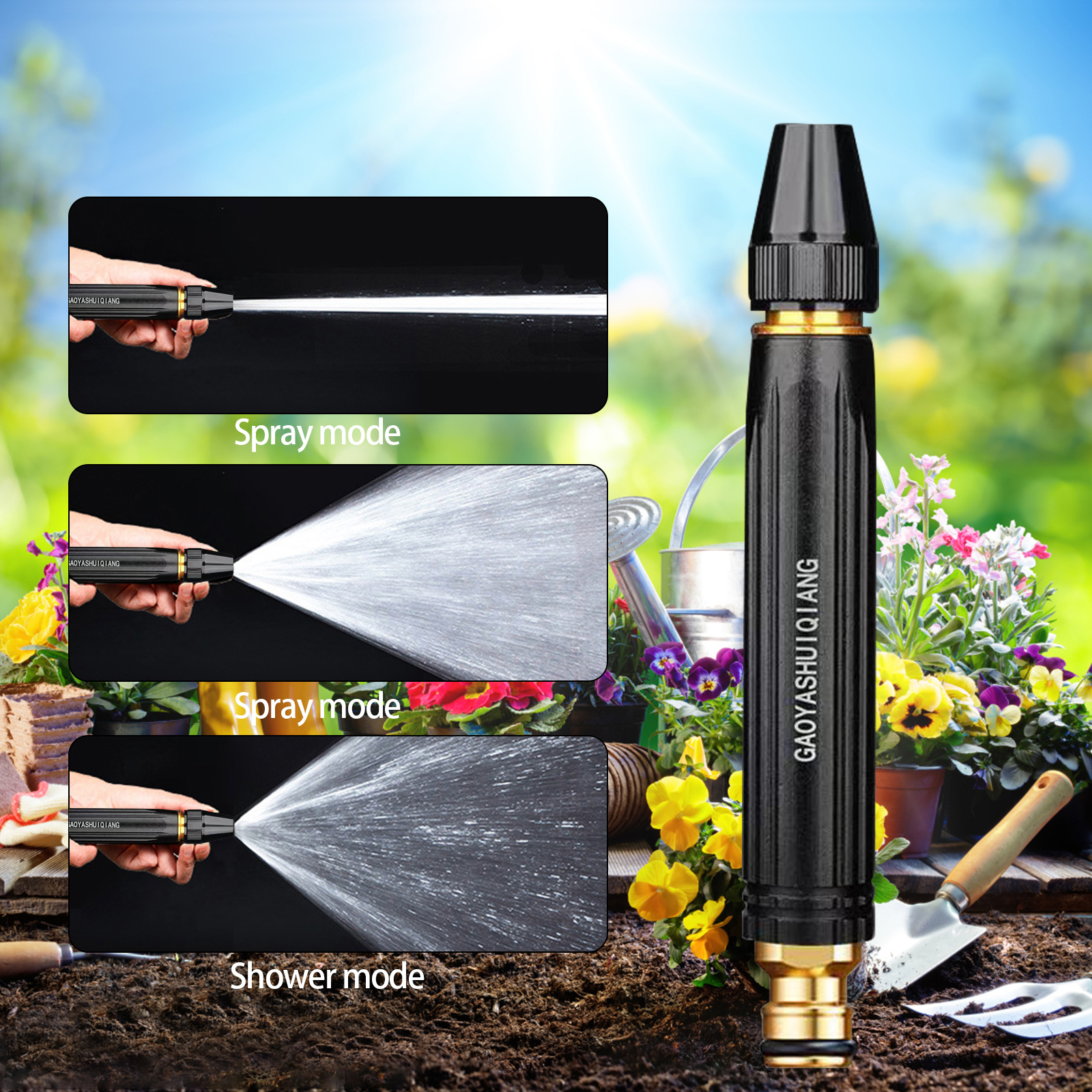 Πιστόλι Ποτίσματος για Λάστιχο Κήπου - Μεταλλικός Εκτοξευτήρας με Ταχυσυνδέσμους 1/2″ 4 τμχ Πιστόλι Ποτίσματος για Λάστιχο Κήπου - Μεταλλικός Εκτοξευτήρας με Ταχυσυνδέσμους 1/2″ 4 τμχ