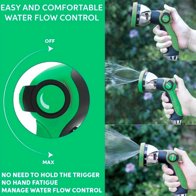 Πιστόλι Ποτίσματος με 10 Λειτουργίες Ψεκασμού, Αντιολισθητική Λαβή και Μεταλλικούς Ταχυσυνδέσμους Πιστόλι Ποτίσματος με 10 Λειτουργίες Ψεκασμού, Αντιολισθητική Λαβή και Μεταλλικούς Ταχυσυνδέσμους