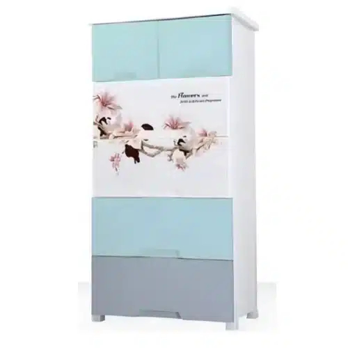 Πλαστική Συρταριέρα 139 x 69 x 49cm με 6 Συρτάρια - Μπλε & Λευκό με Λουλούδια Πλαστική Συρταριέρα 139 x 69 x 49cm με 6 Συρτάρια - Μπλε & Λευκό με Λουλούδια