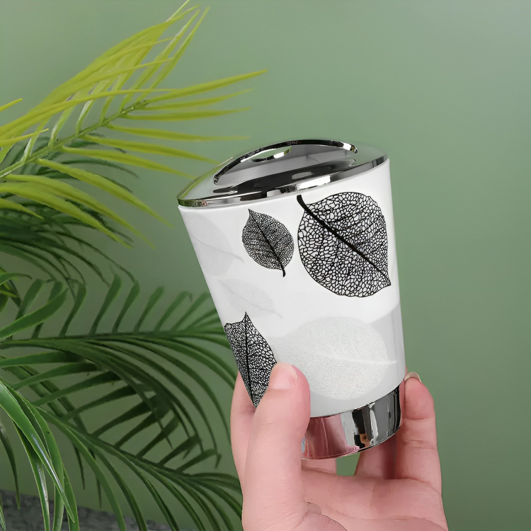 Πλαστική Βάση για Οδοντόβουρτσες - Λευκό Γκρι με Φύλλα Πλαστική Βάση για Οδοντόβουρτσες - Λευκό Γκρι με Φύλλα