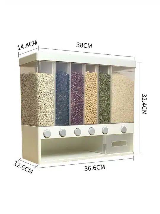 Πλαστικό Δοχείο Αποθήκευσης Δημητριακών & Τροφίμων 6 Θέσεων Πλαστικό Δοχείο Αποθήκευσης Δημητριακών & Τροφίμων 6 Θέσεων