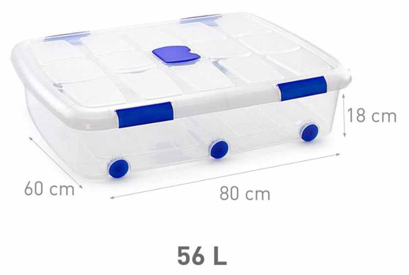 Πλαστικό Κουτί Αποθήκευσης - Οργάνωσης Γενικής Χρήσης με Ρόδες και Καπάκι 56lt 60x80x18cm Πλαστικό Κουτί Αποθήκευσης - Οργάνωσης Γενικής Χρήσης με Ρόδες και Καπάκι 56lt 60x80x18cm